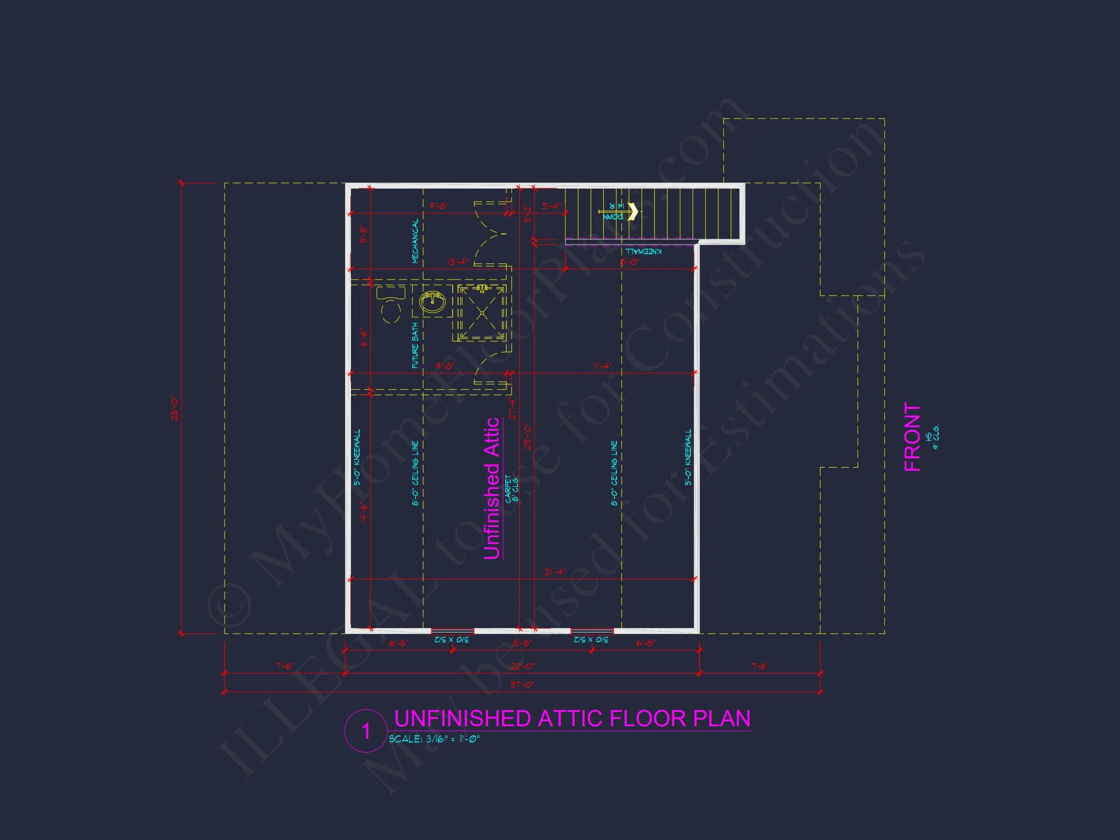 Modern Suburban house Plan With 3 Bedrooms
