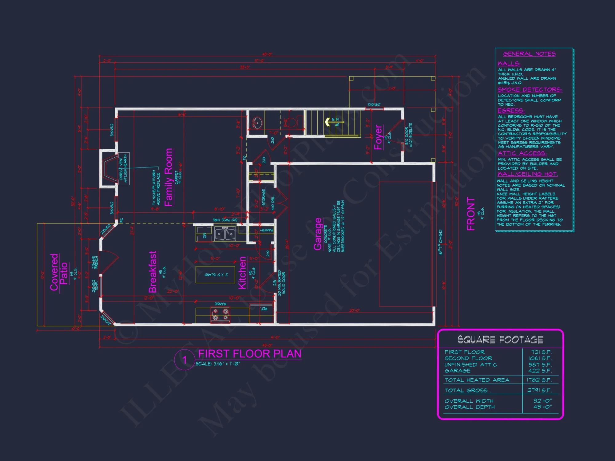 Modern Suburban house Plan With 3 Bedrooms