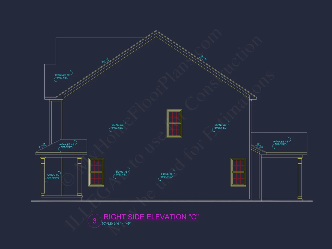 Modern Suburban house Plan With 3 Bedrooms
