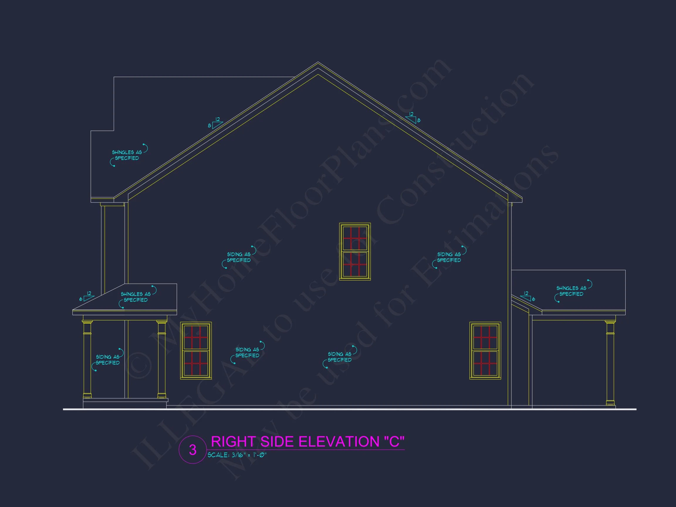 Modern Suburban house Plan With 3 Bedrooms