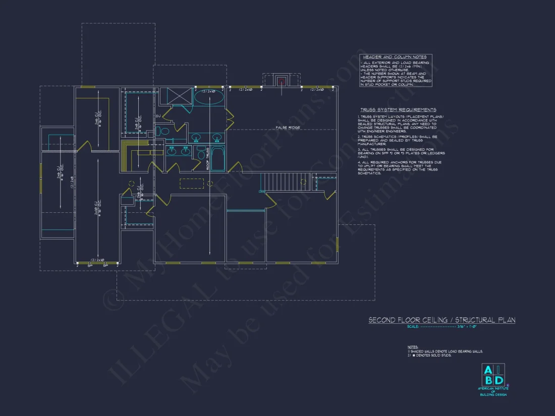 Traditional Craftsman house Floor Plan with Detailed Architecture