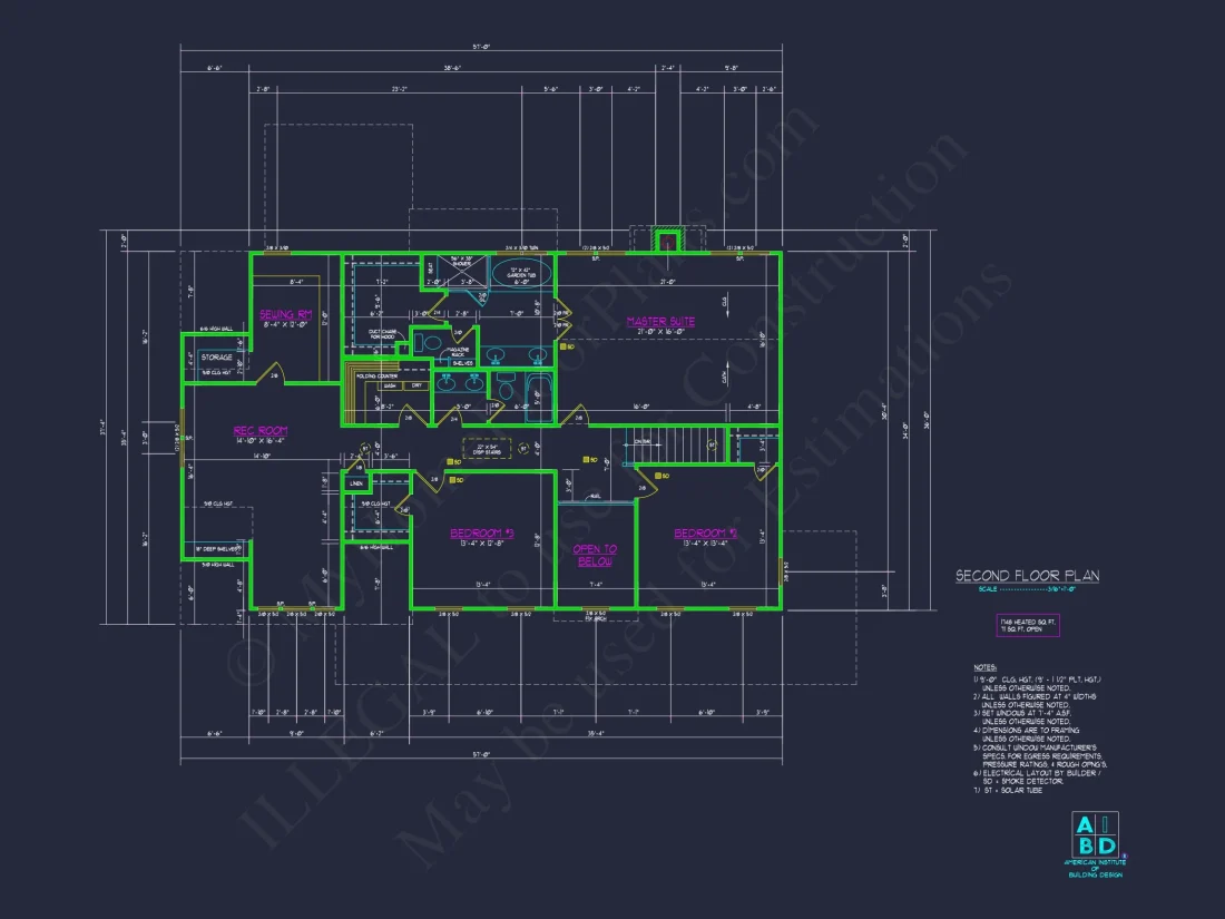 Traditional Craftsman house Floor Plan with Detailed Architecture