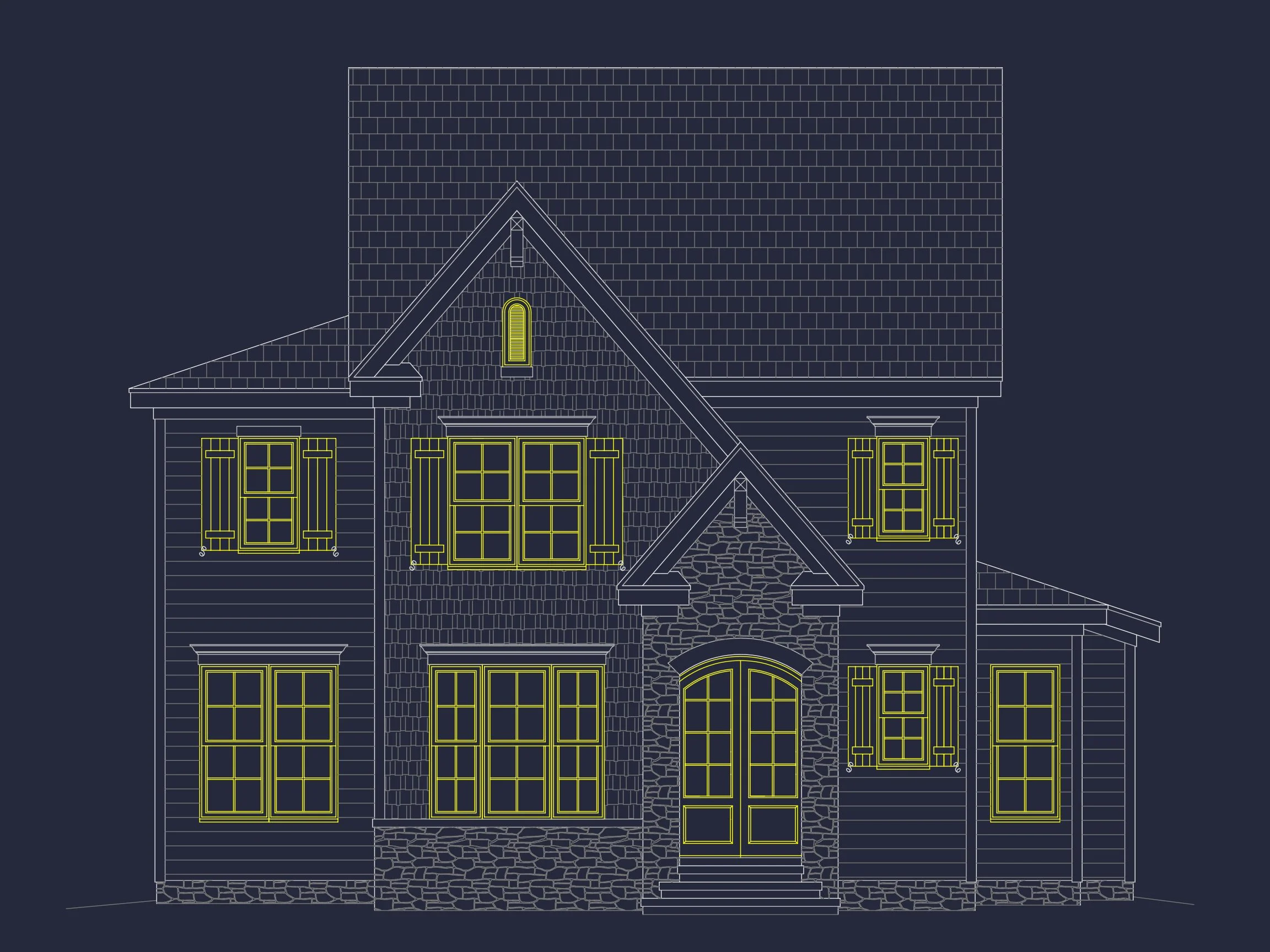 10-1678 HOUSE PLAN - Modern 2-Story House Plan with 4 Bedrooms, CAD Floor Blueprint 27 Modern 2-Story house Plan with 4 Bedrooms, CAD Floor Blueprint
