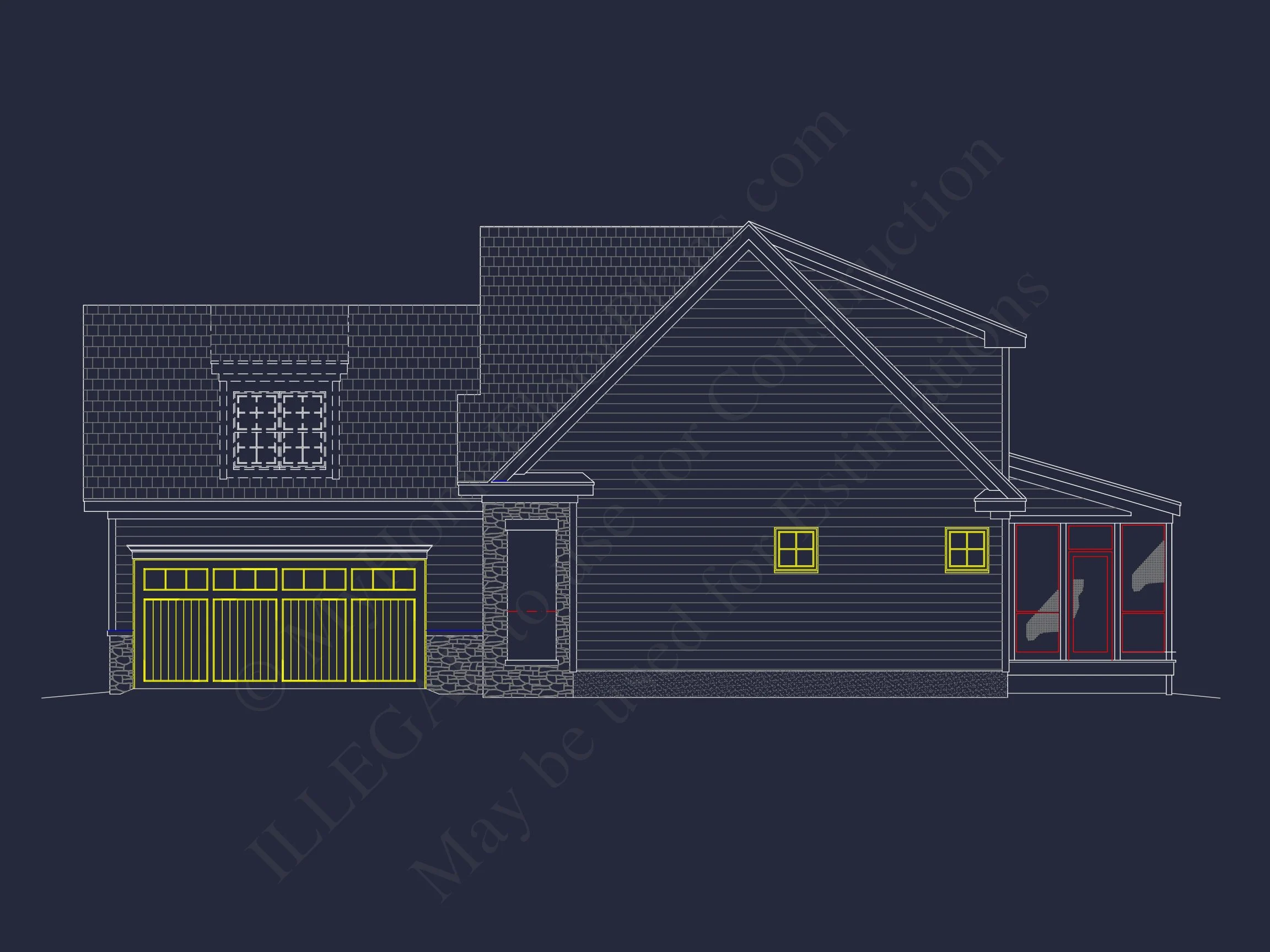 10-1660 HOUSE PLAN - Beautiful CAD House Plan: 4 Bedroom Floor Plan with Designs 4 Beautiful CAD house Plan: 4 Bedroom Floor Plan with Designs
