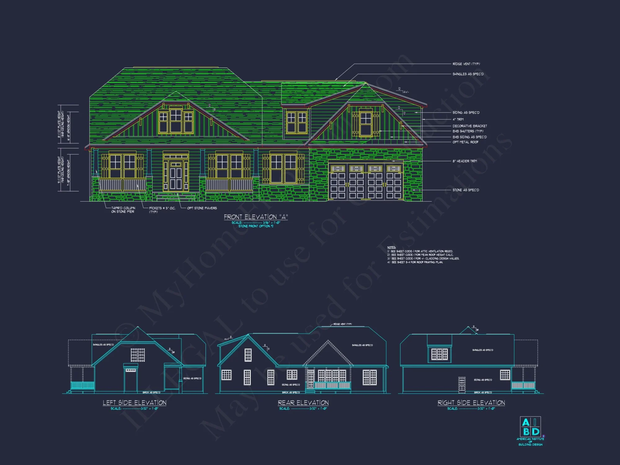 Customizable house Plan with 2 Floors & Colonial Farmhouse Design