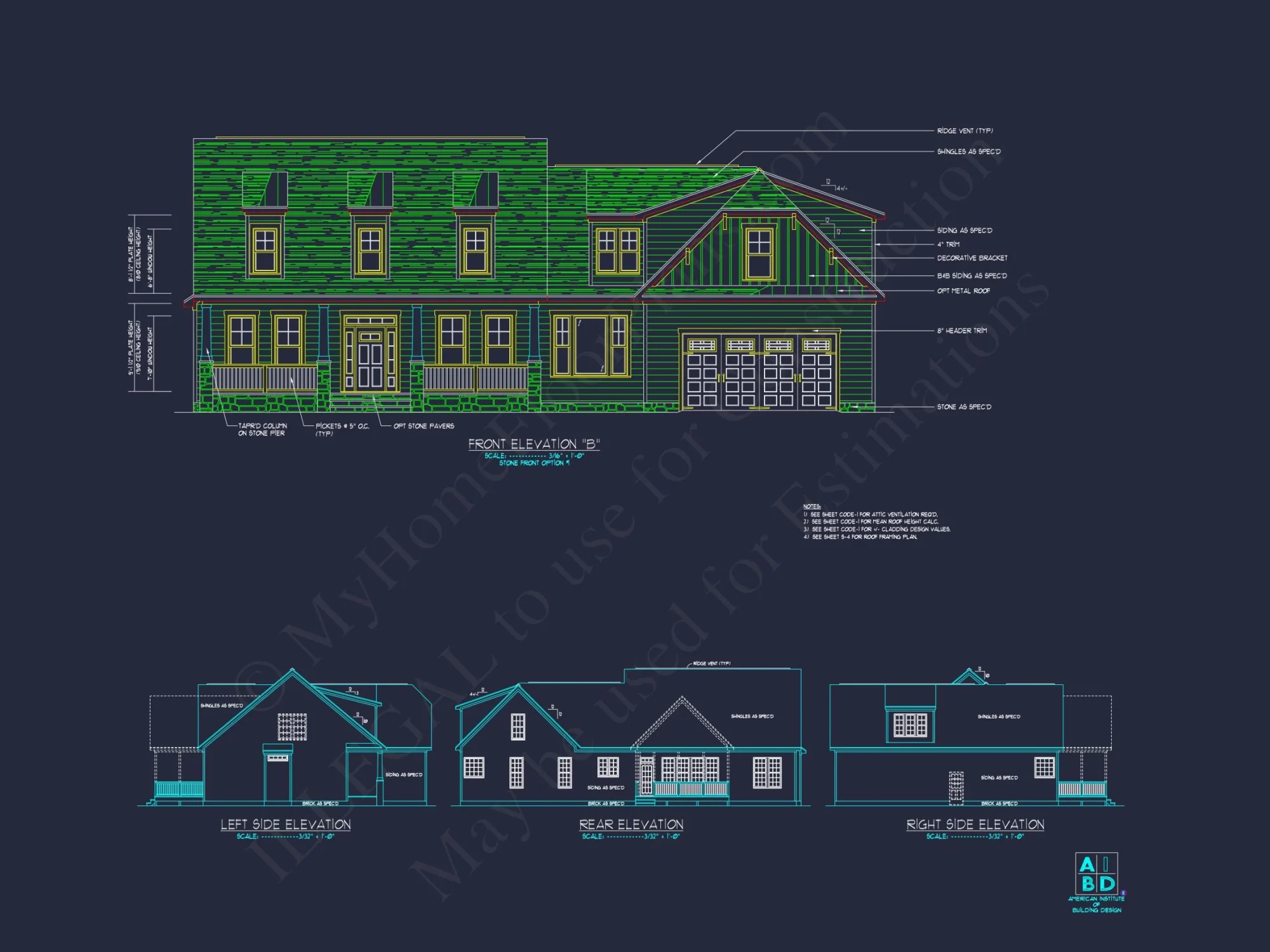 Customizable house Plan with 2 Floors & Colonial Farmhouse Design