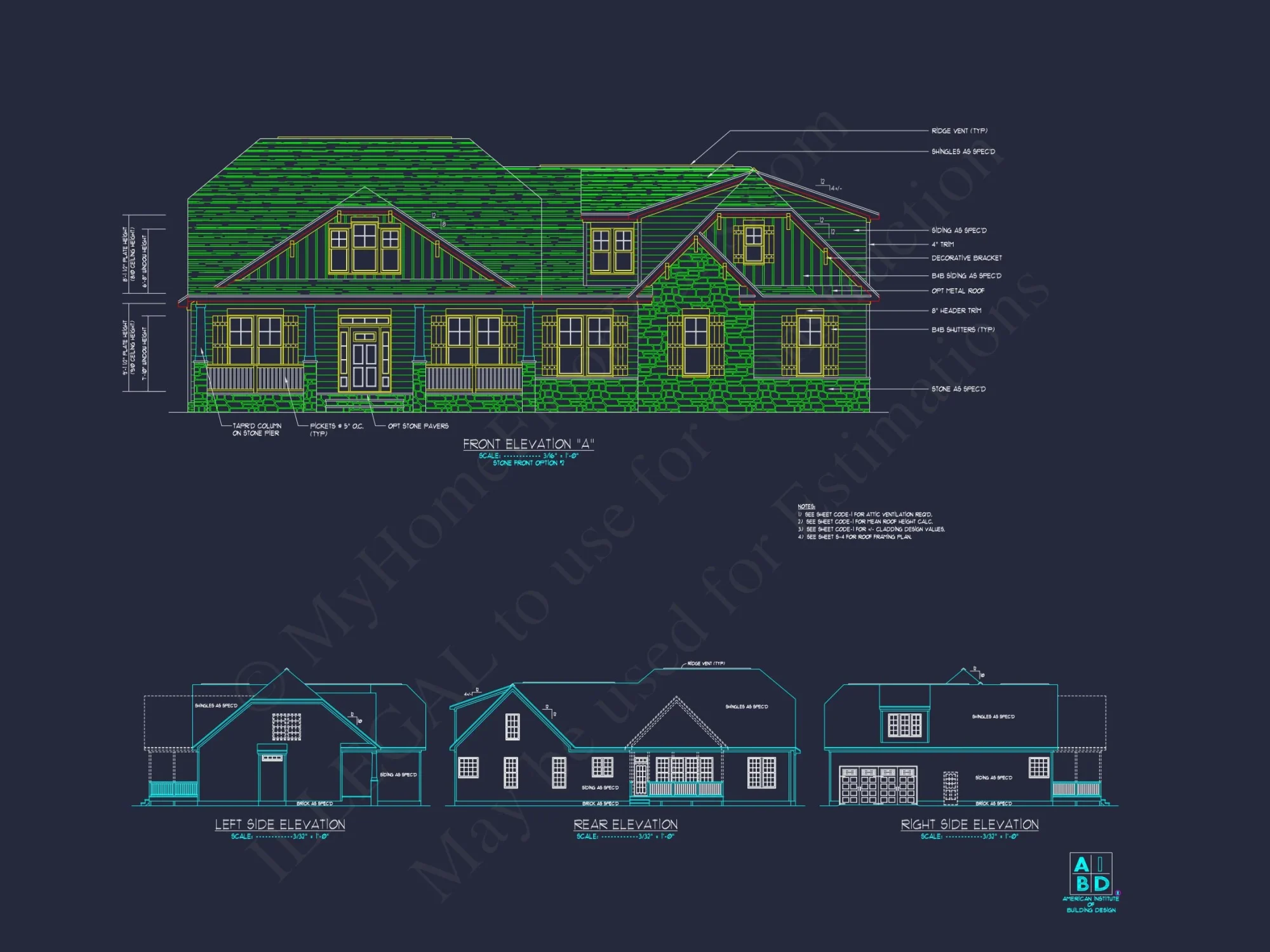 Customizable house Plan with 2 Floors & Colonial Farmhouse Design