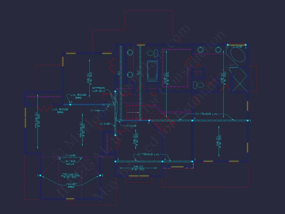 Traditional 3-Bedroom house Plan with 2-Car Garage