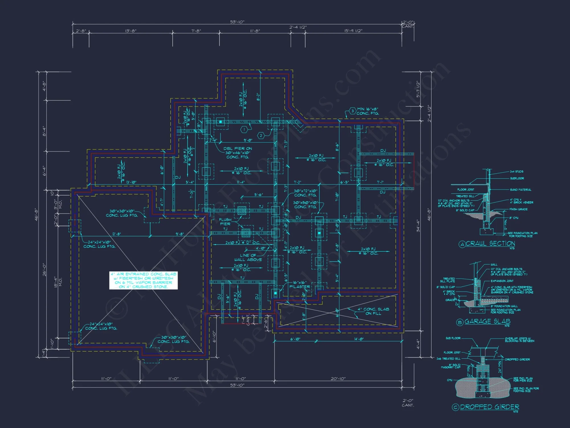 Traditional 3-Bedroom house Plan with 2-Car Garage