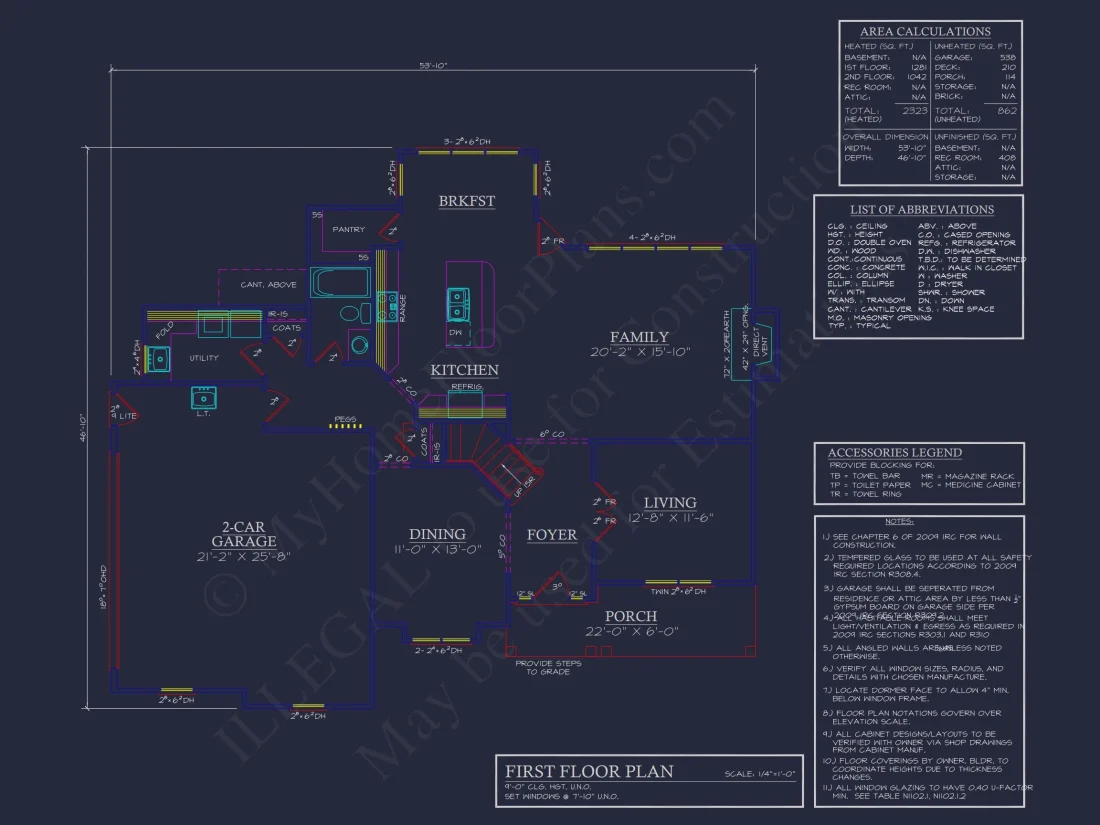 Traditional 3-Bedroom house Plan with 2-Car Garage