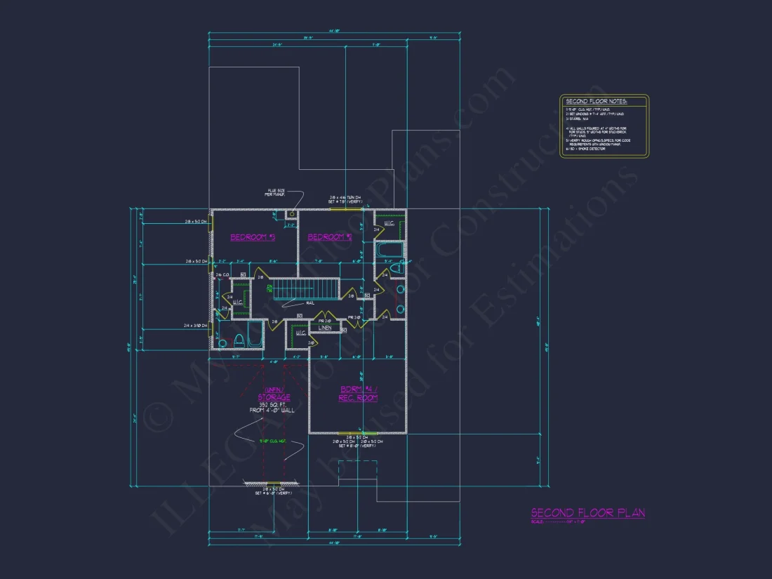 Elegant house Design Blueprint with 4 Bedrooms & 2-Car Garage