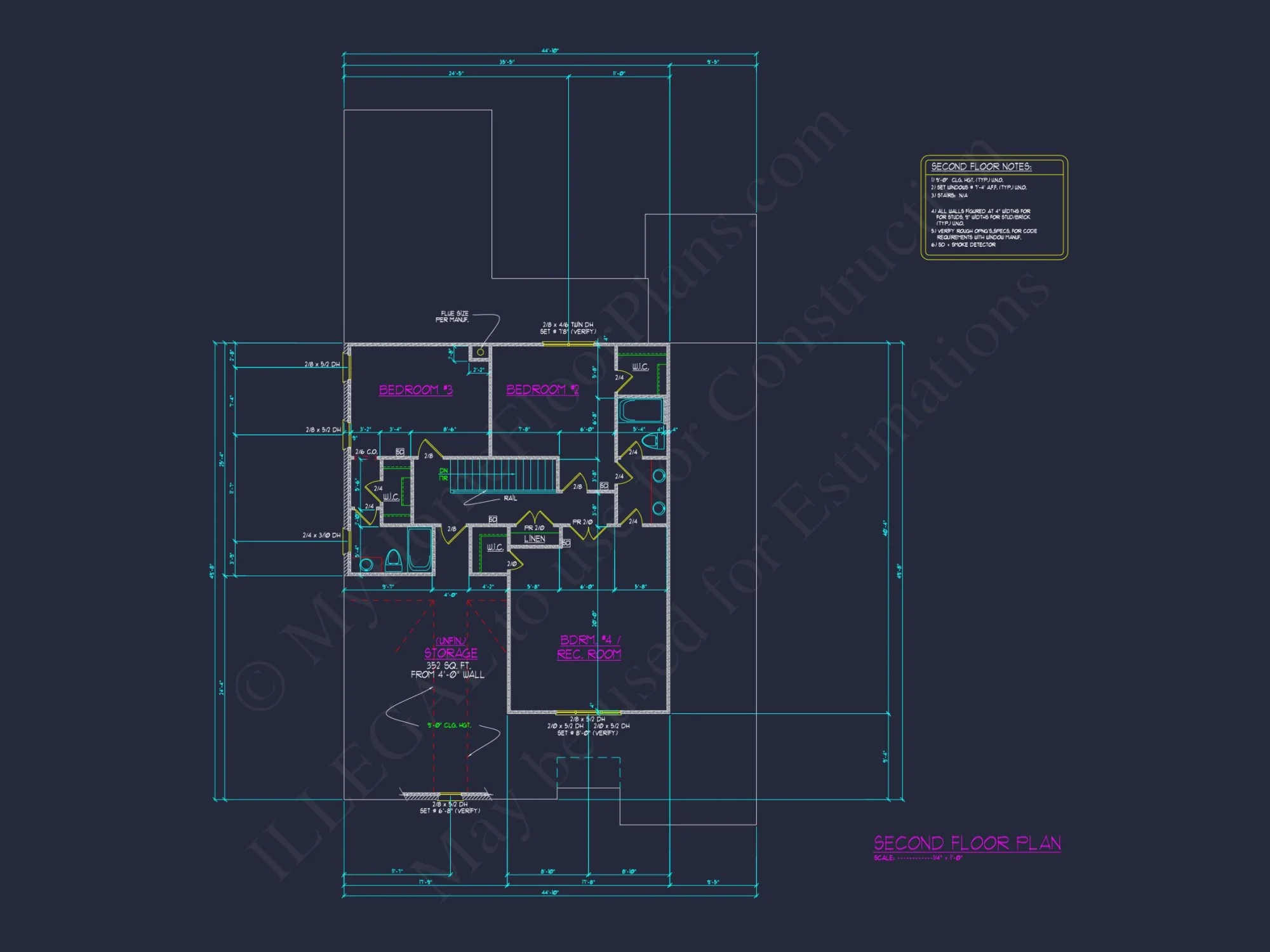 Elegant house Design Blueprint with 4 Bedrooms & 2-Car Garage