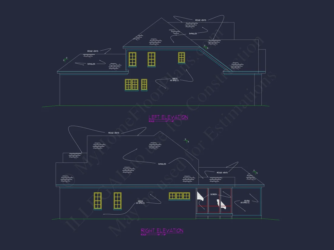 Elegant house Design Blueprint with 4 Bedrooms & 2-Car Garage