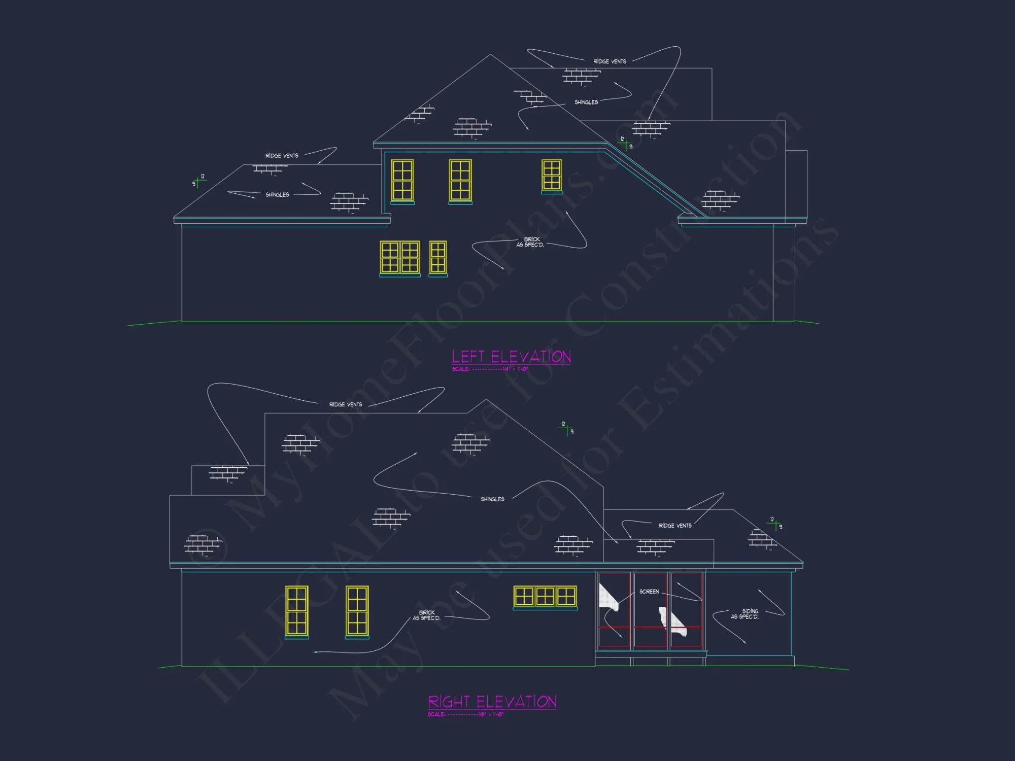 Elegant house Design Blueprint with 4 Bedrooms & 2-Car Garage