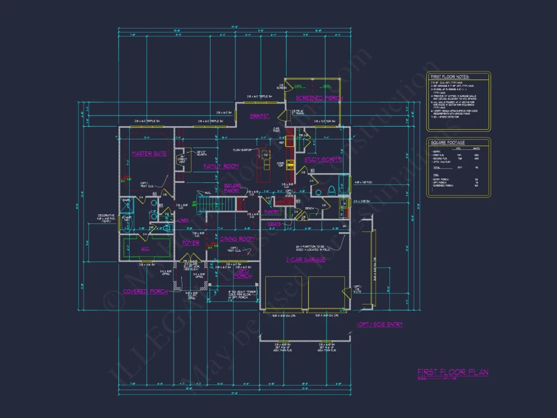 Customizable house Floor Plan with CAD Designs and Blueprint