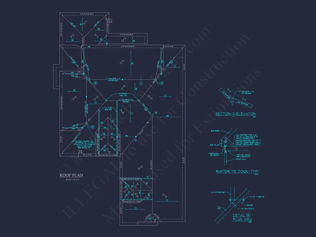 Elegant house Plan with Detailed Blueprint for Designers and Builders