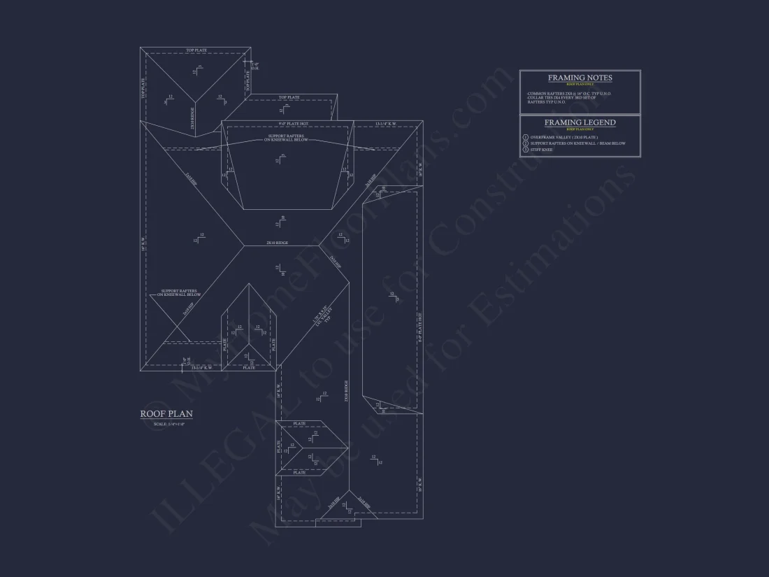 Elegant house Plan with Detailed Blueprint for Designers and Builders