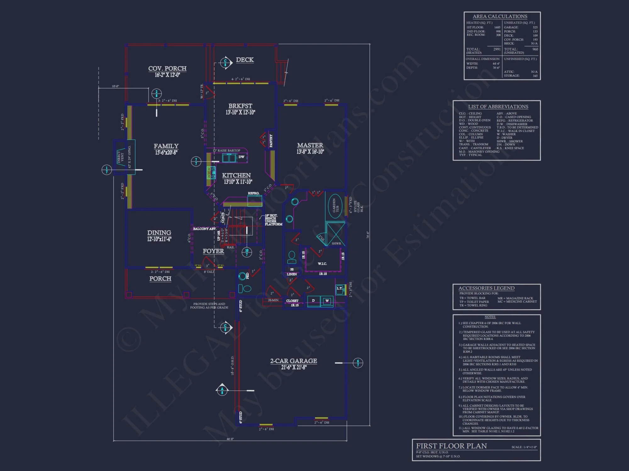 Elegant house Plan with Detailed Blueprint for Designers and Builders