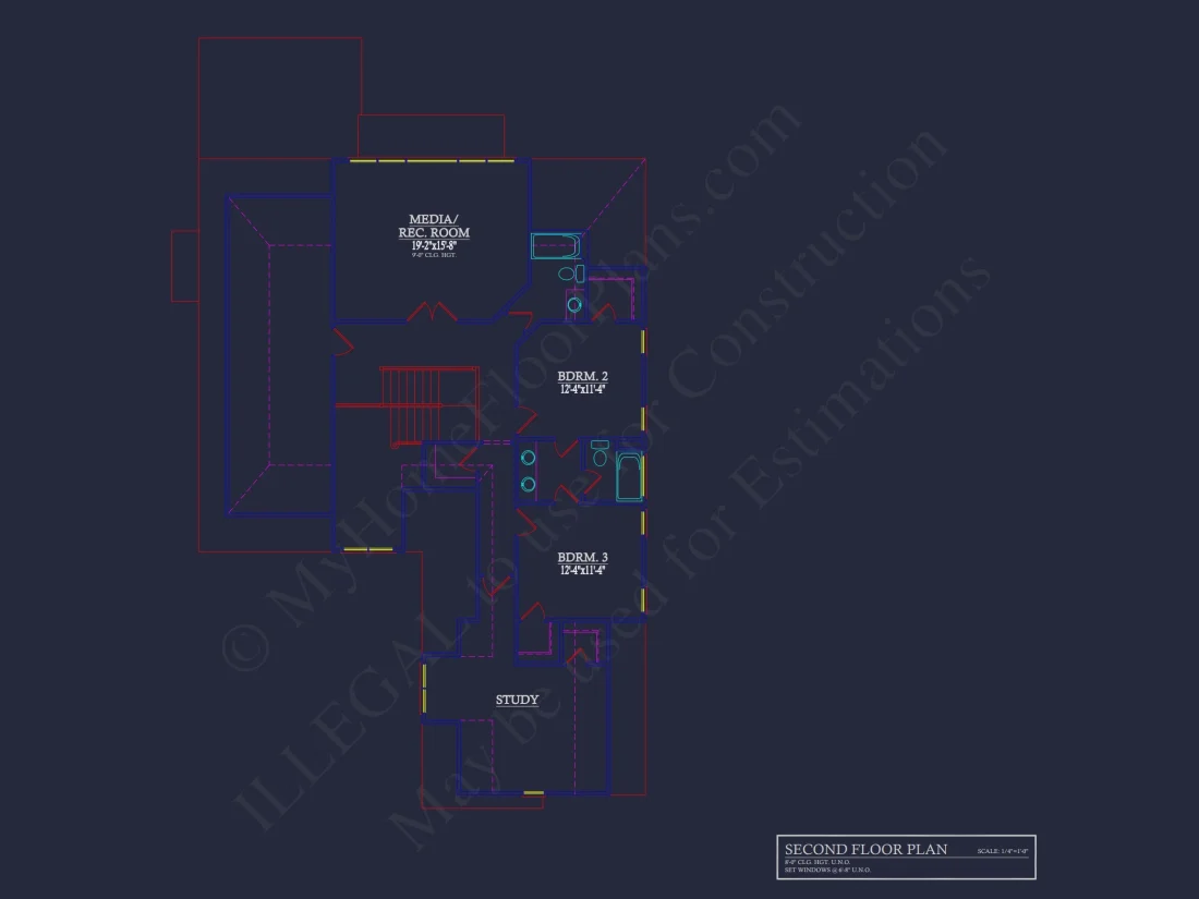 Elegant house Plan with Detailed Blueprint for Designers and Builders