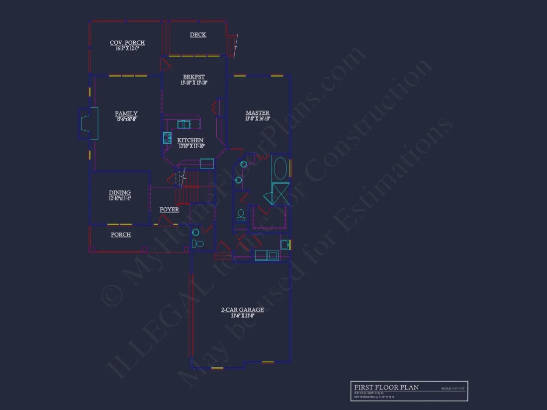 Elegant house Plan with Detailed Blueprint for Designers and Builders