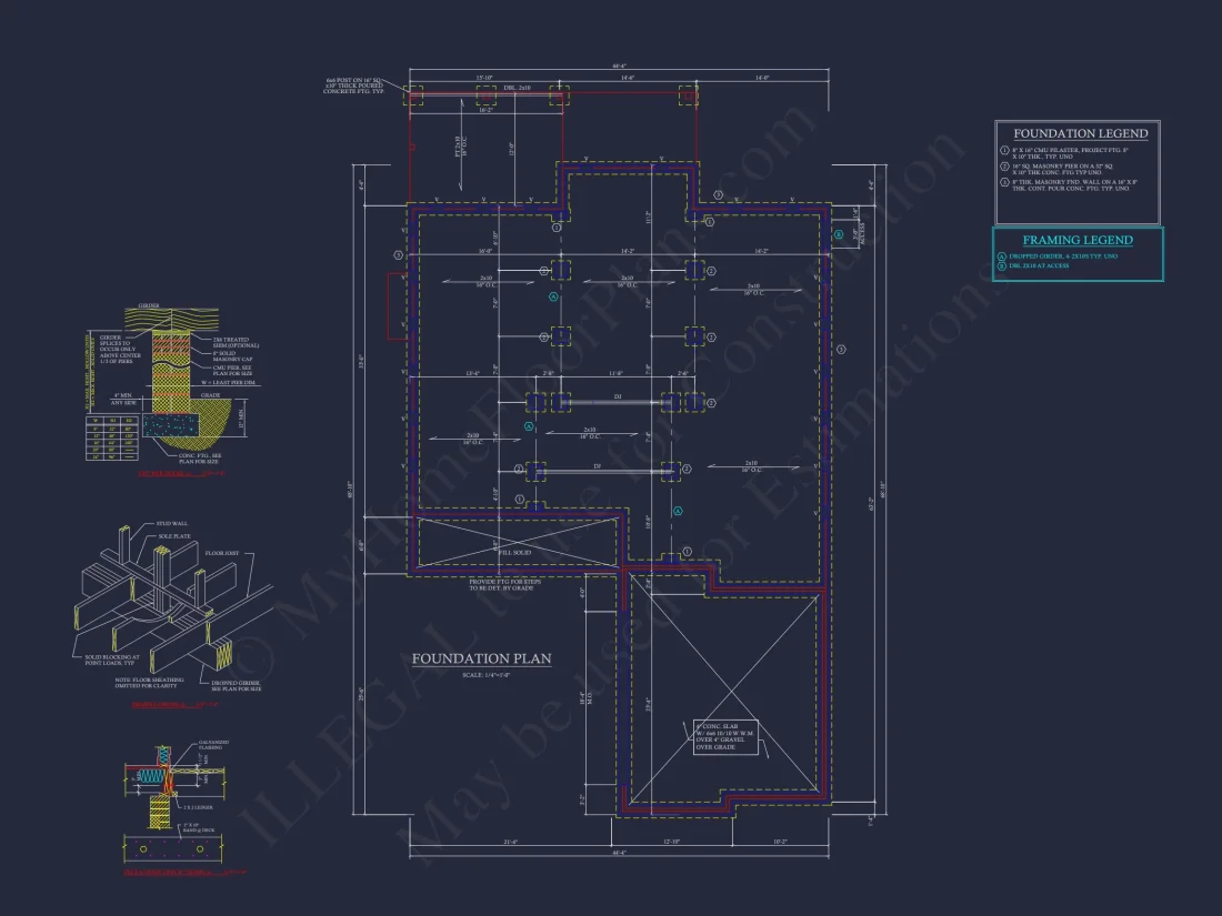 Elegant house Plan with Detailed Blueprint for Designers and Builders