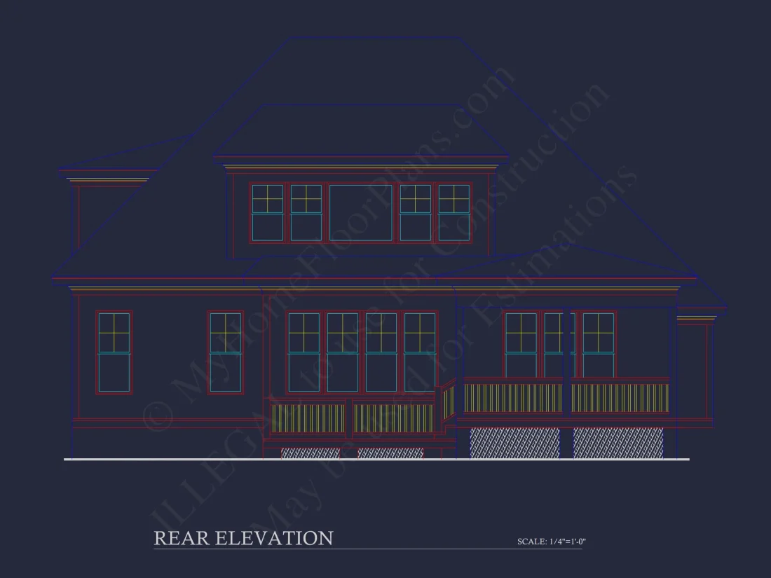 Elegant house Plan with Detailed Blueprint for Designers and Builders