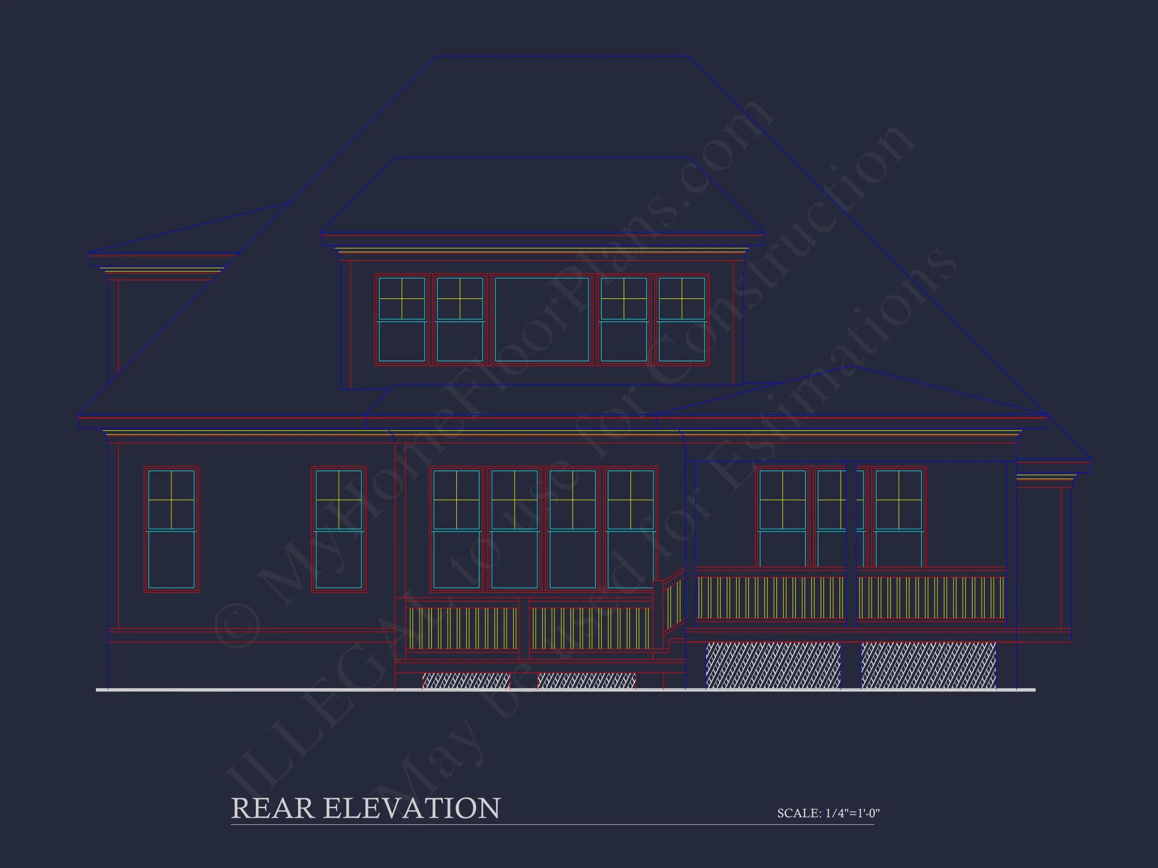 Elegant house Plan with Detailed Blueprint for Designers and Builders
