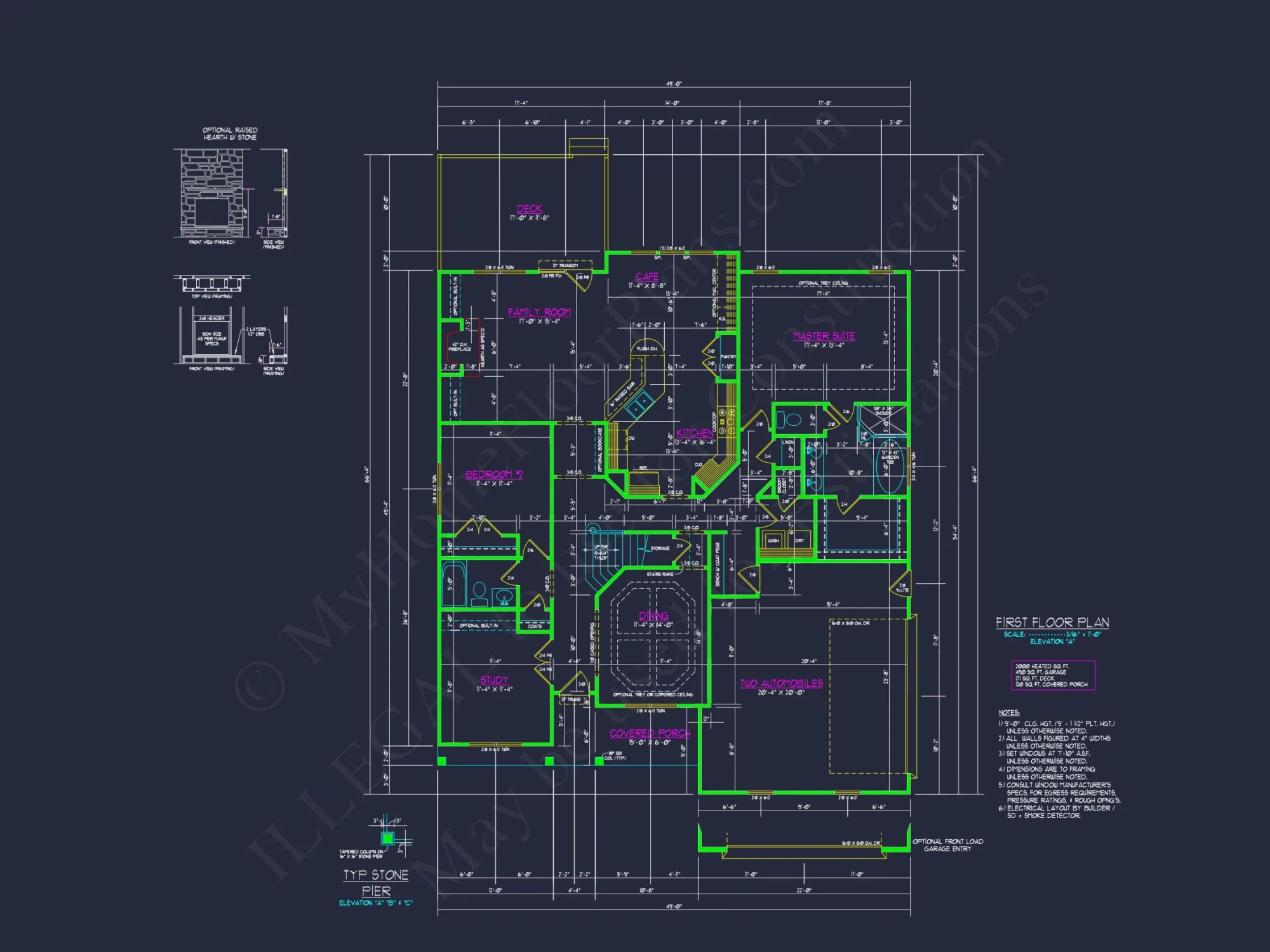 Craftsman house Floor Plan Design