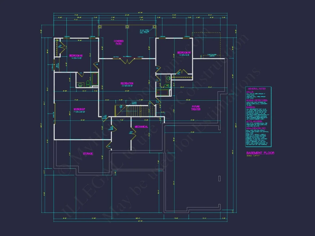 Elegant house Plan with Basement and CAD Designs for Builders