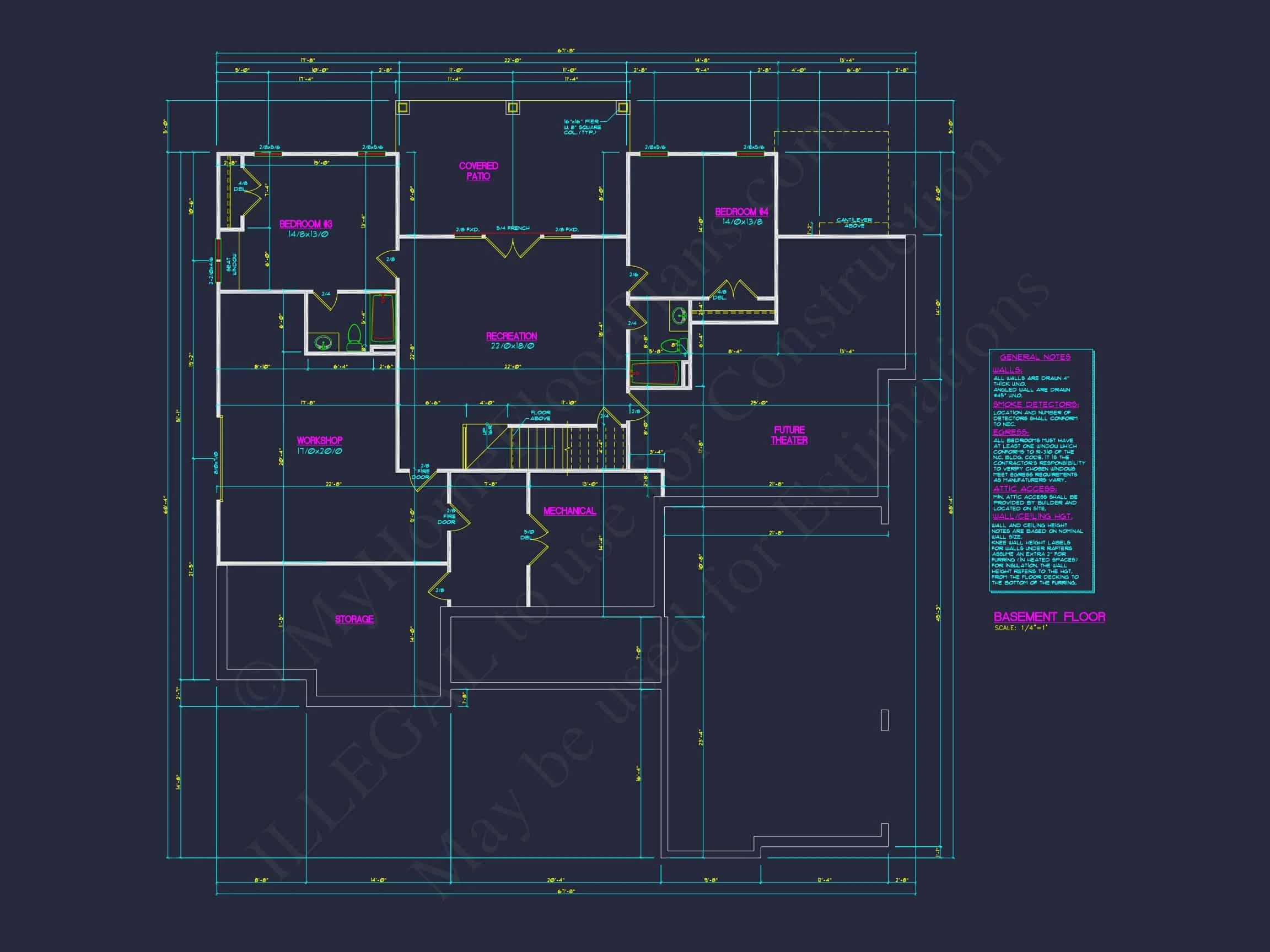 Elegant house Plan with Basement and CAD Designs for Builders