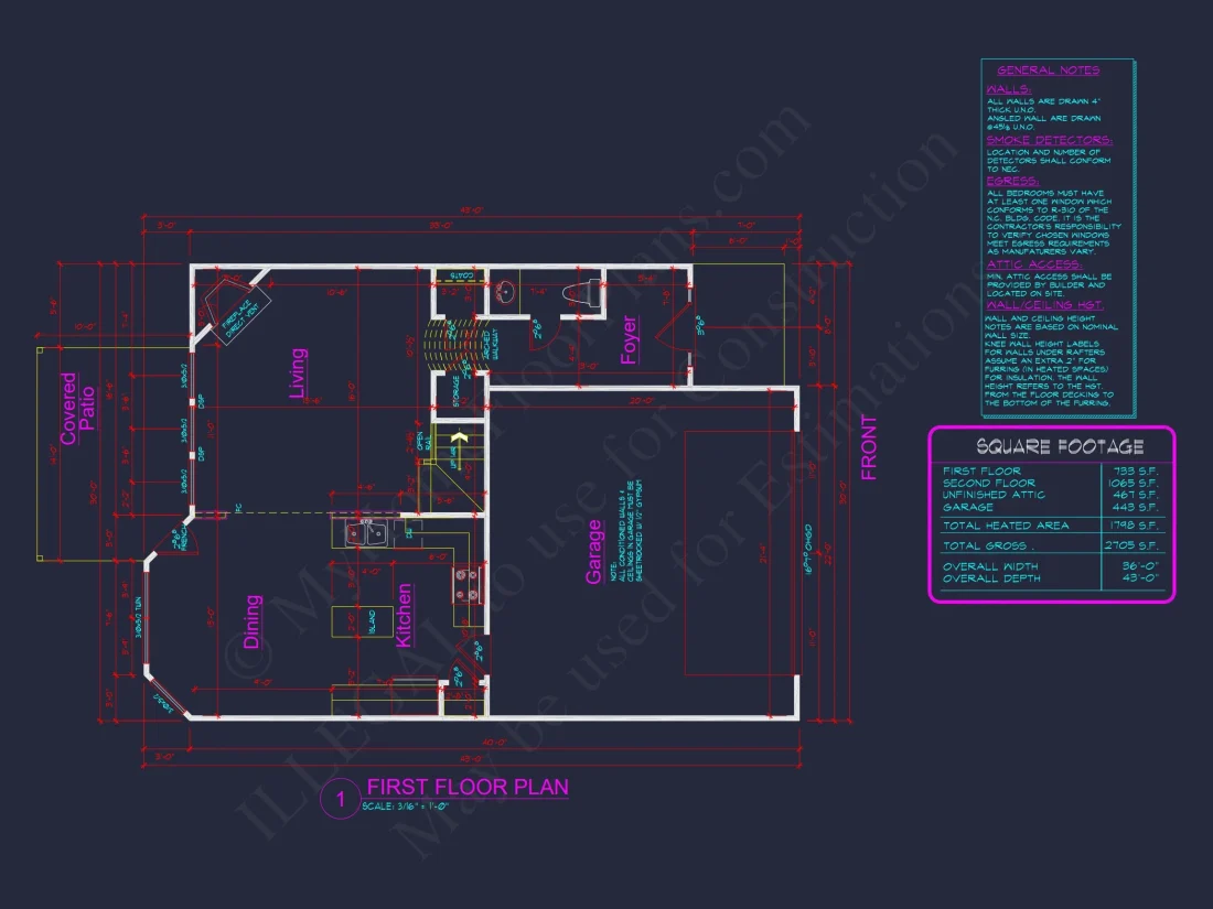 Modern Craftsman house Plan & CAD Architecture Blueprint