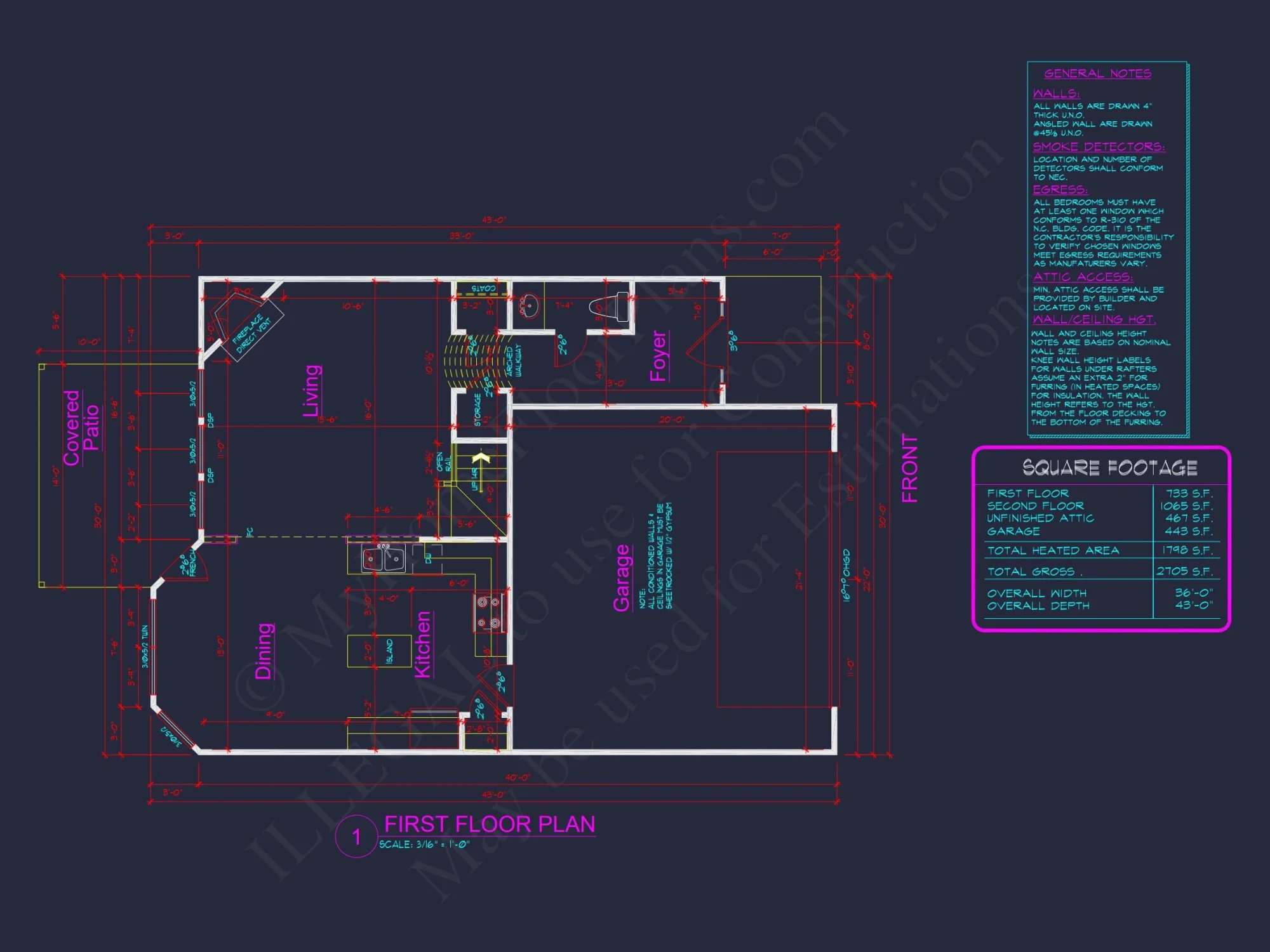 Modern Craftsman house Plan & CAD Architecture Blueprint
