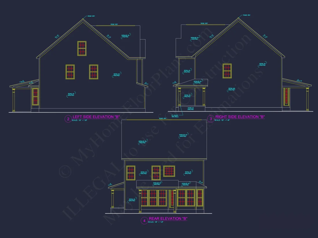 Modern Craftsman house Plan & CAD Architecture Blueprint