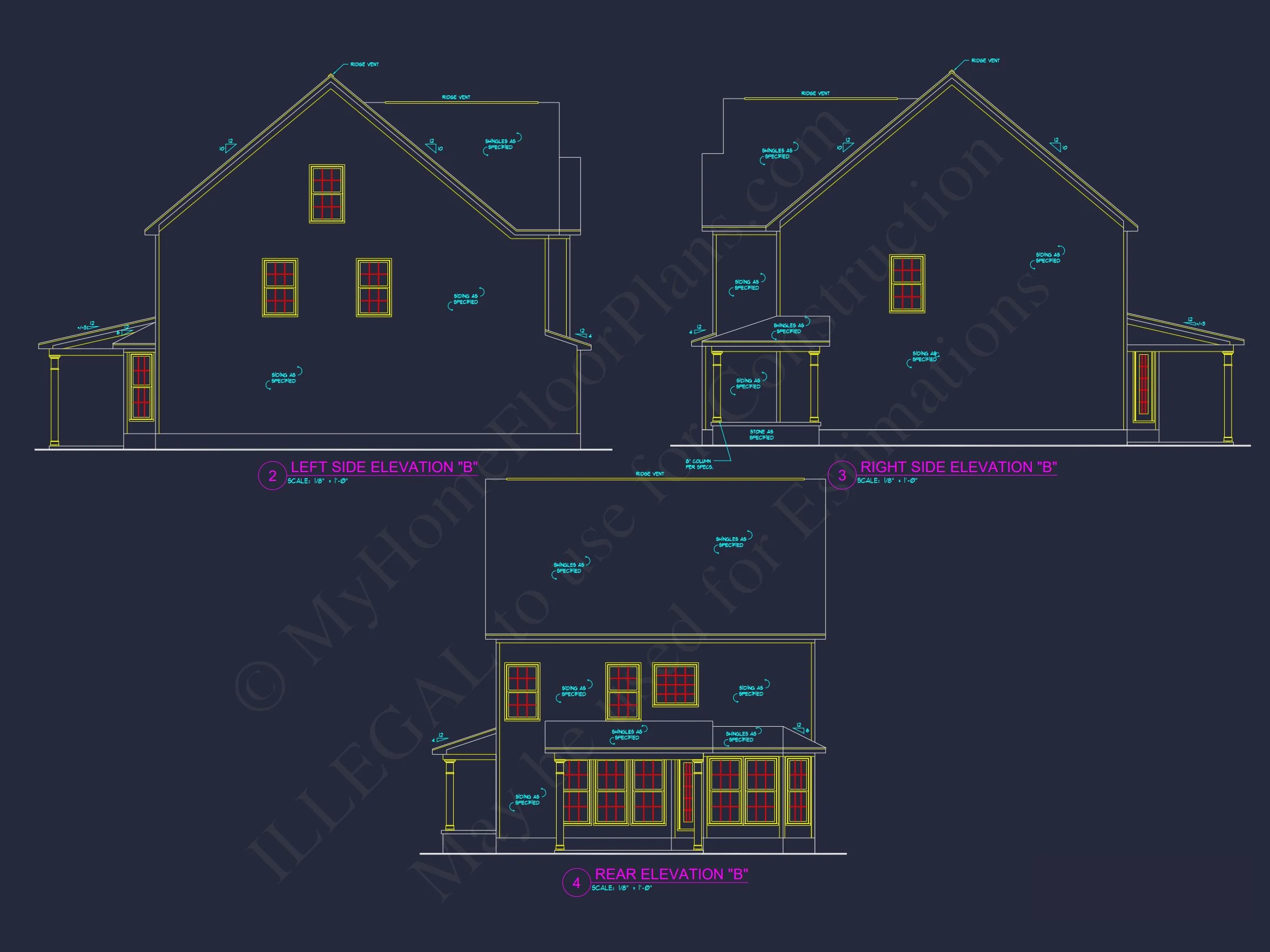 Modern Craftsman house Plan & CAD Architecture Blueprint