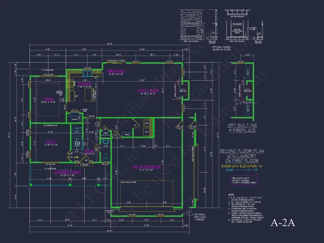 Modern Craftsman house Plan with Spacious Floor Design and CAD Blueprint