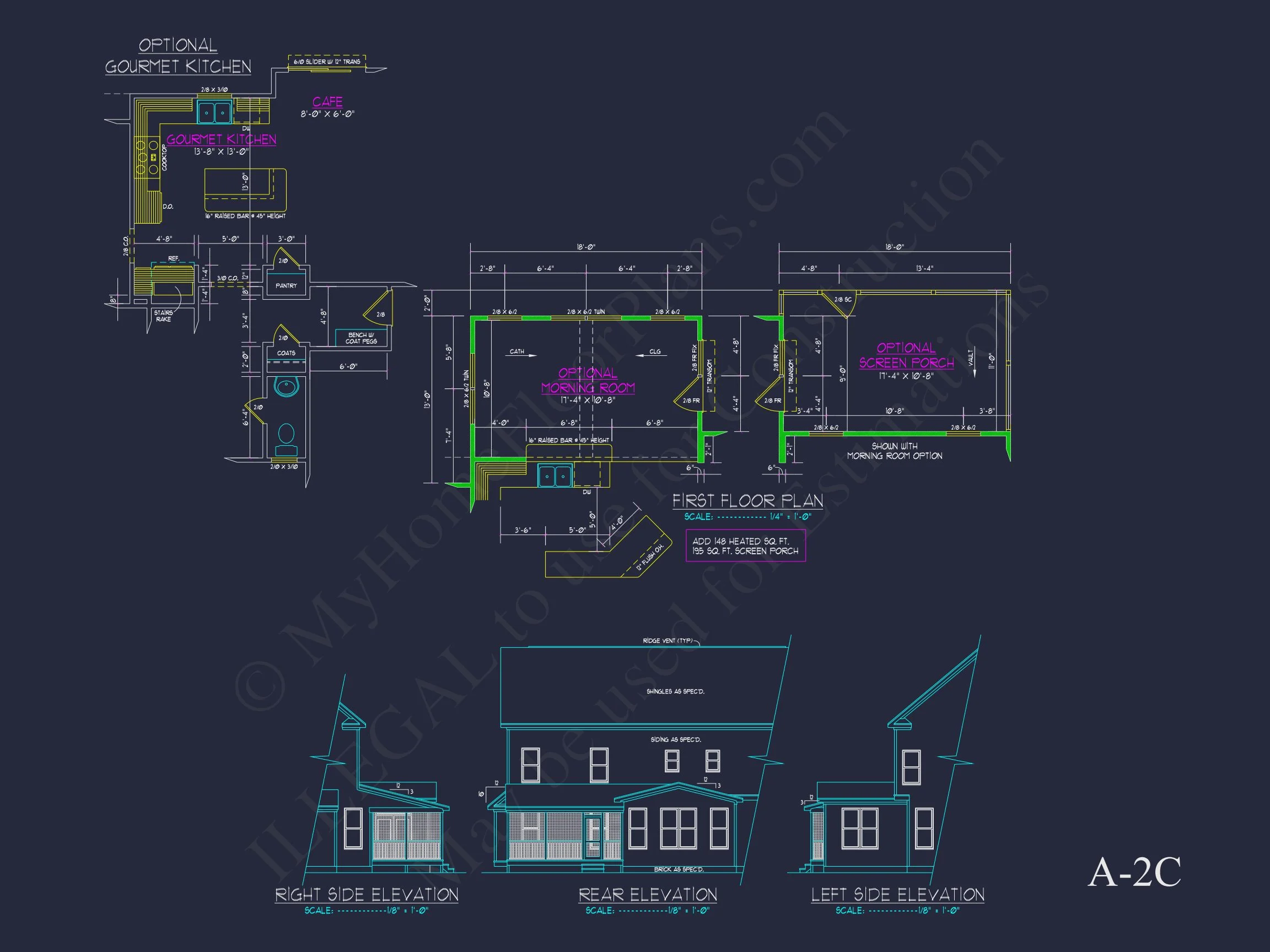 Modern Craftsman house Plan with Spacious Floor Design and CAD Blueprint