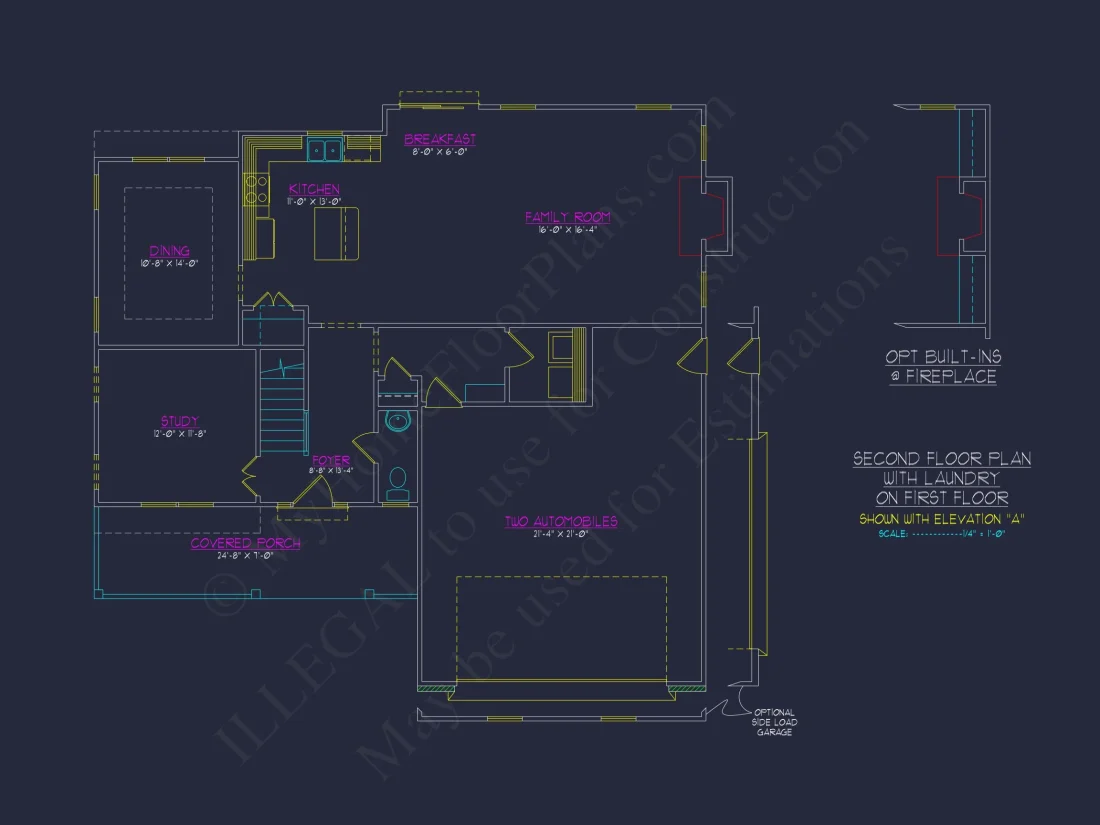 Modern Craftsman house Plan with Spacious Floor Design and CAD Blueprint