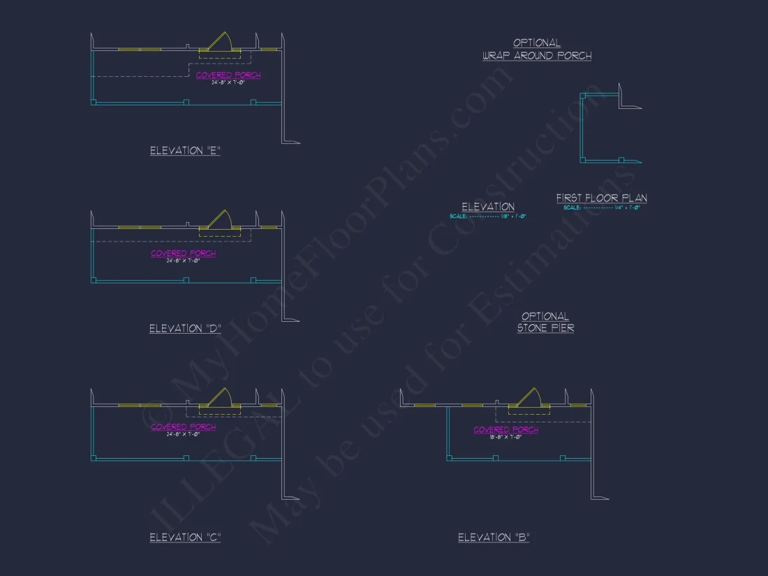 Modern Craftsman house Plan with Spacious Floor Design and CAD Blueprint