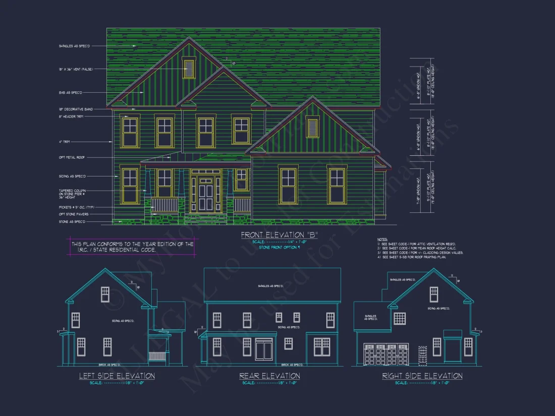 Modern Craftsman house Plan with Spacious Floor Design and CAD Blueprint