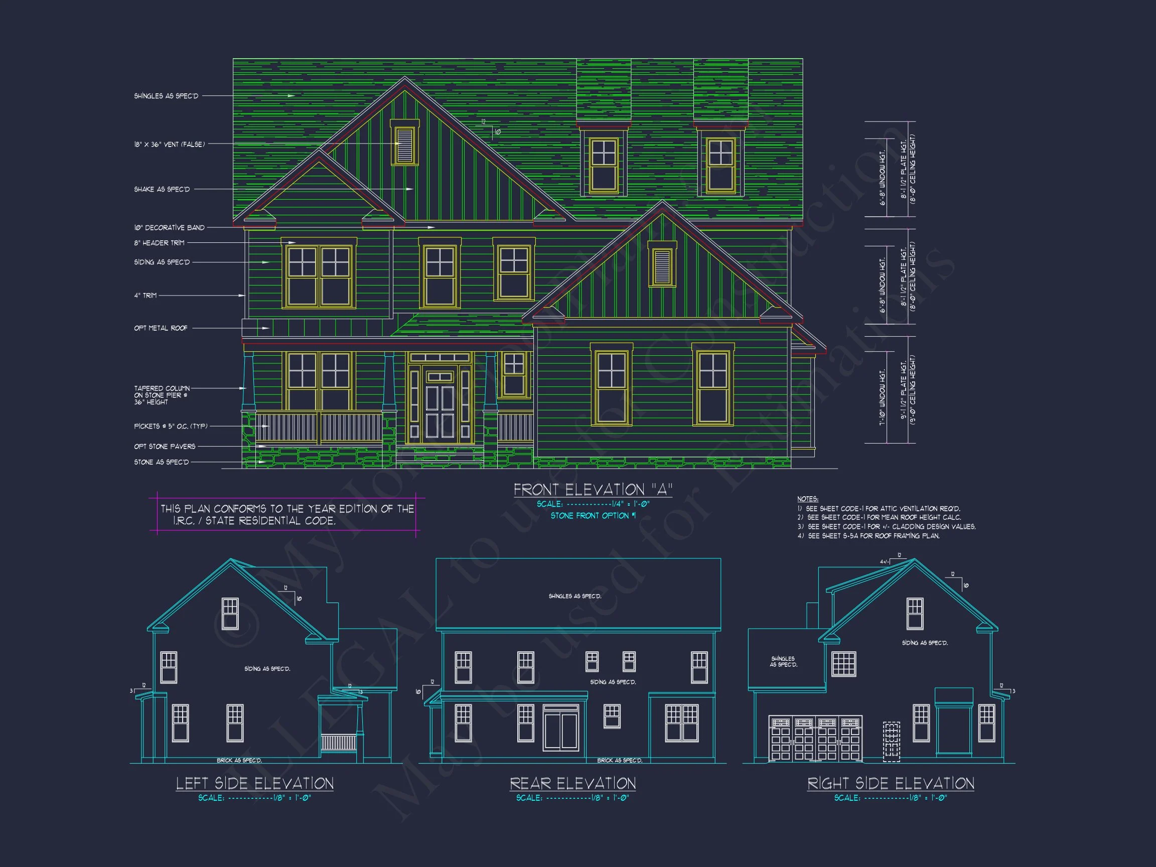 Modern Craftsman house Plan with Spacious Floor Design and CAD Blueprint