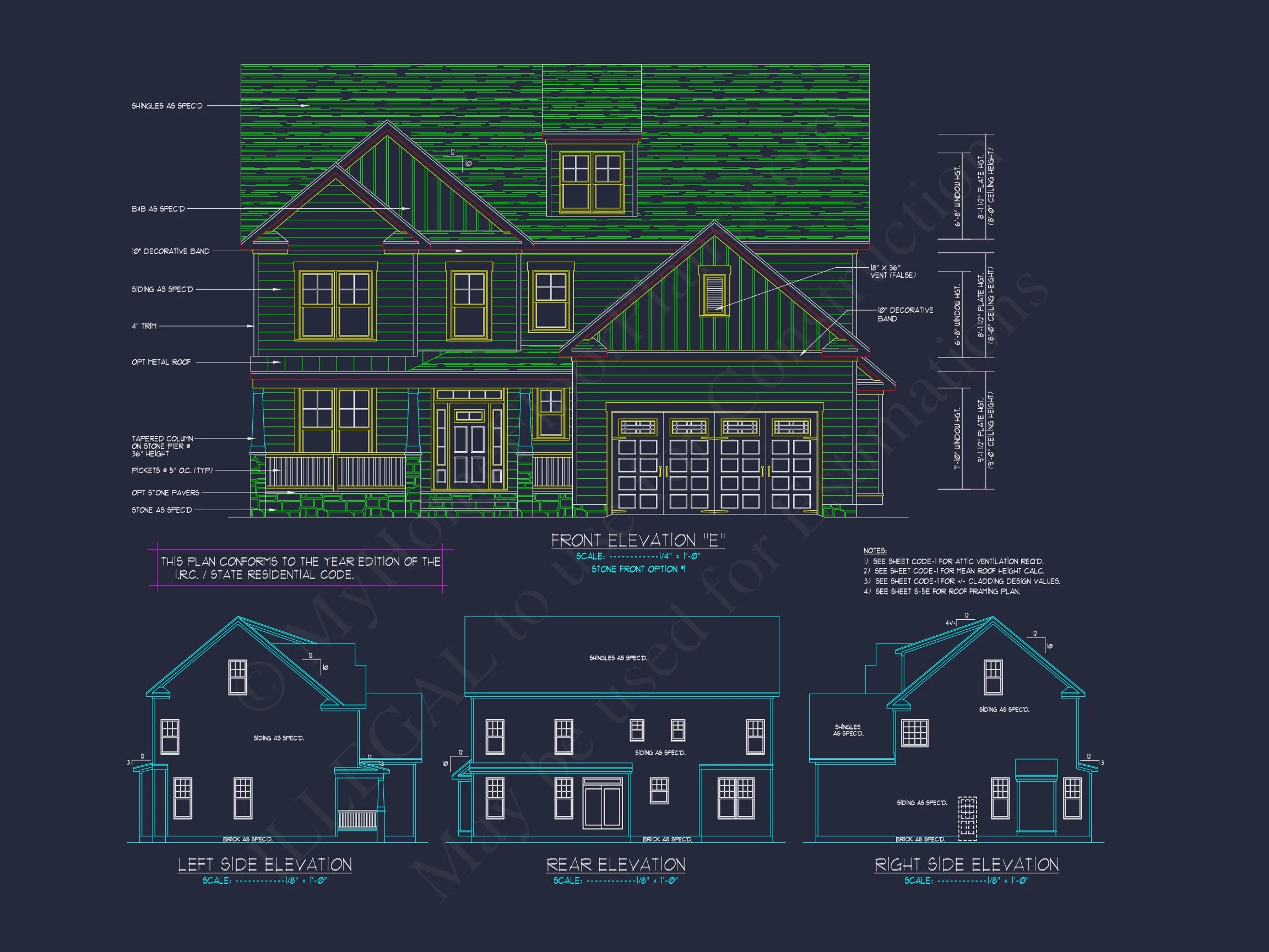 Modern Craftsman house Plan with Spacious Floor Design and CAD Blueprint