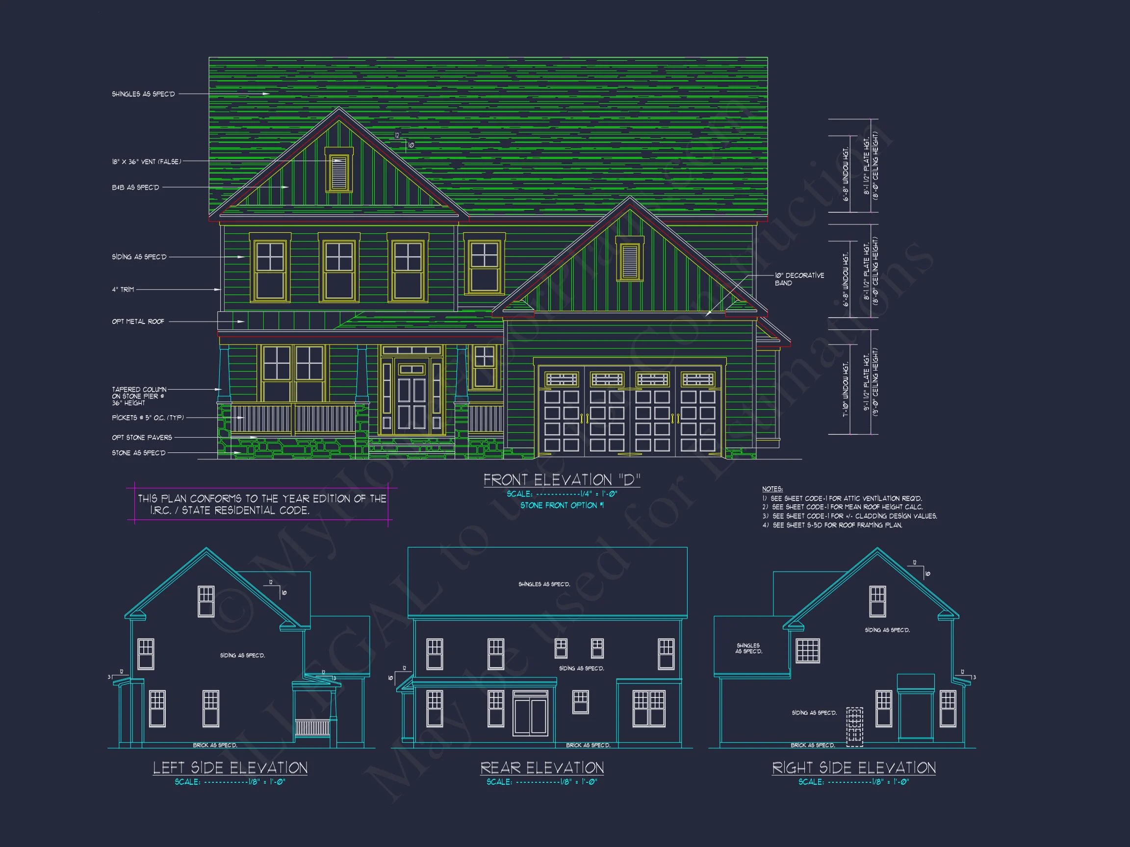 Modern Craftsman house Plan with Spacious Floor Design and CAD Blueprint