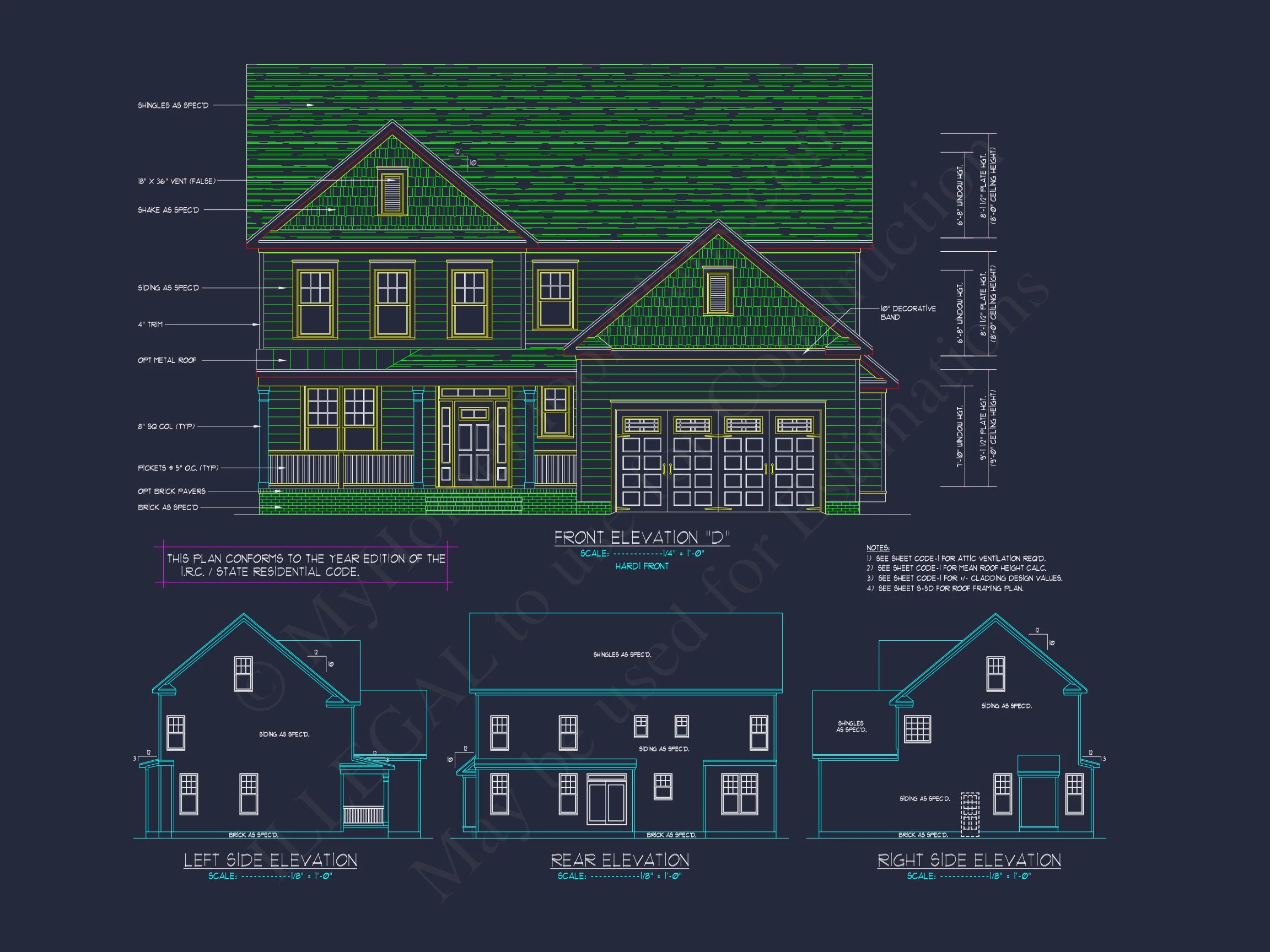 Modern Craftsman house Plan with Spacious Floor Design and CAD Blueprint