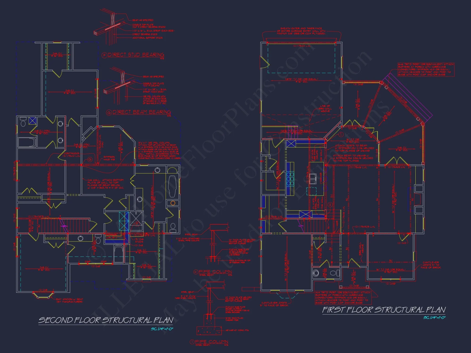 Traditional 2-Story house Plan & Blueprint Designs (2547 Sq Ft)