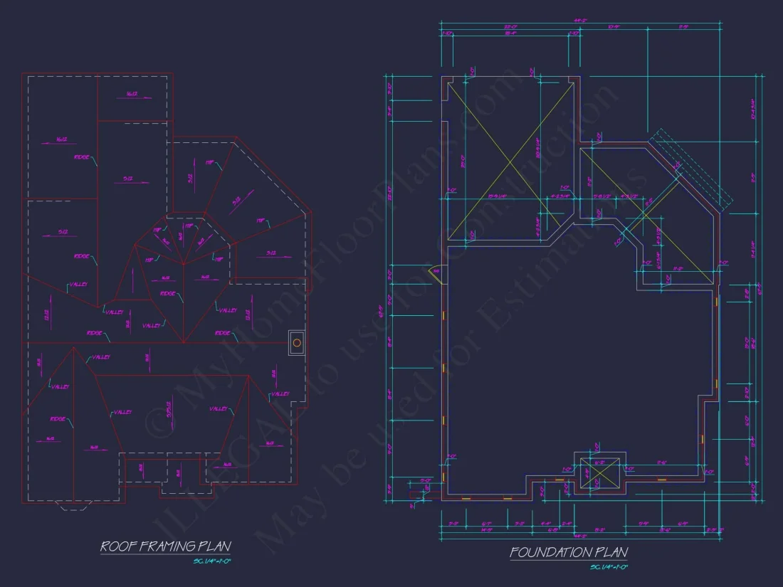 Traditional 2-Story house Plan & Blueprint Designs (2547 Sq Ft)