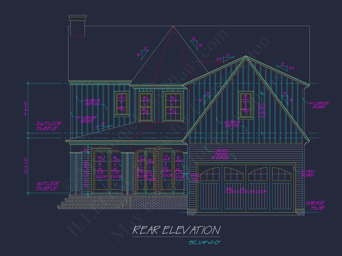 Traditional 2-Story house Plan & Blueprint Designs (2547 Sq Ft)
