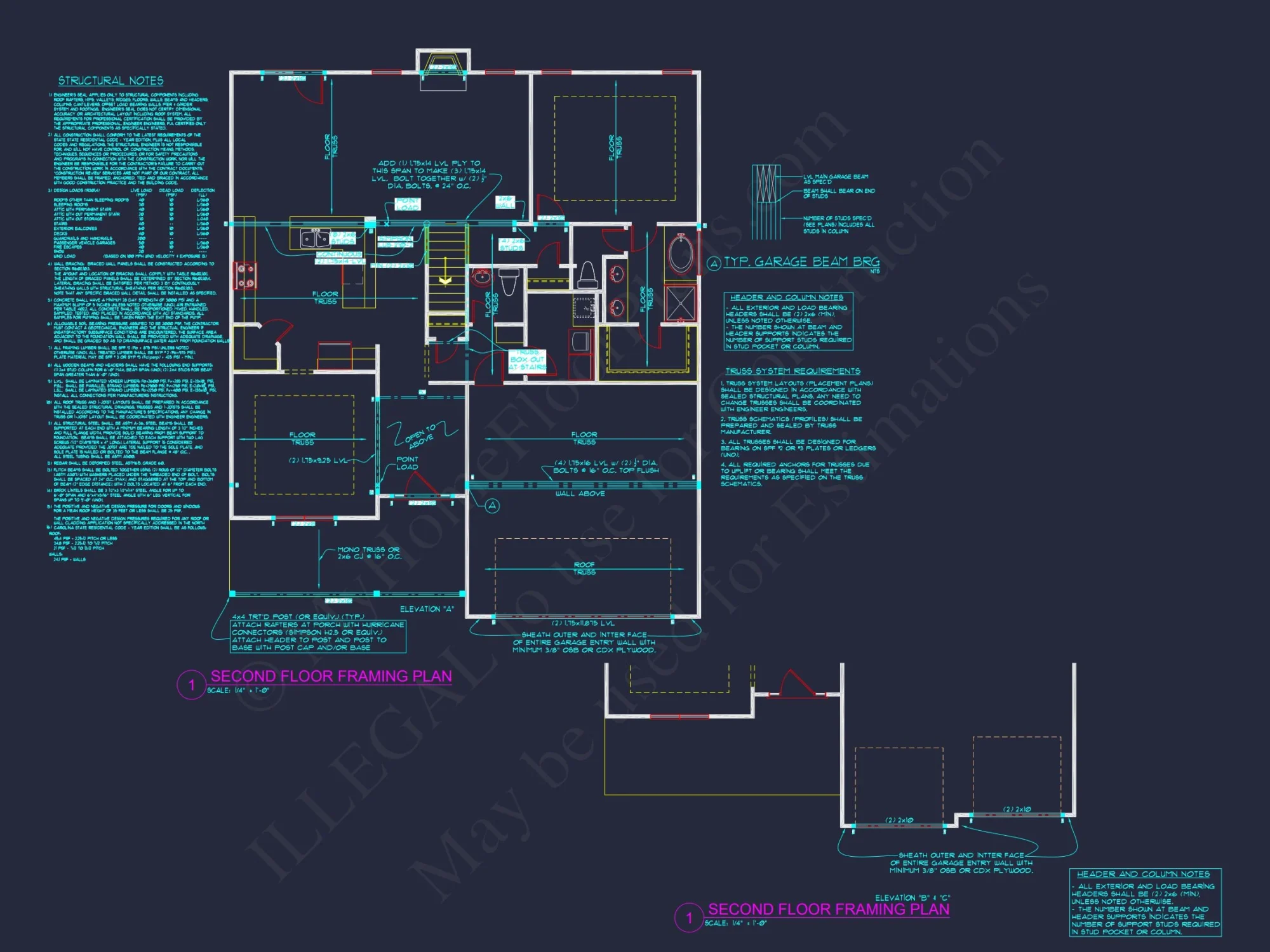 Modern house Plan with 4 Bedrooms, CAD Designs & Blueprint