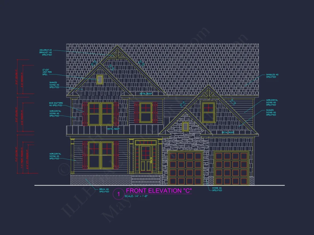 Modern house Plan with 4 Bedrooms, CAD Designs & Blueprint