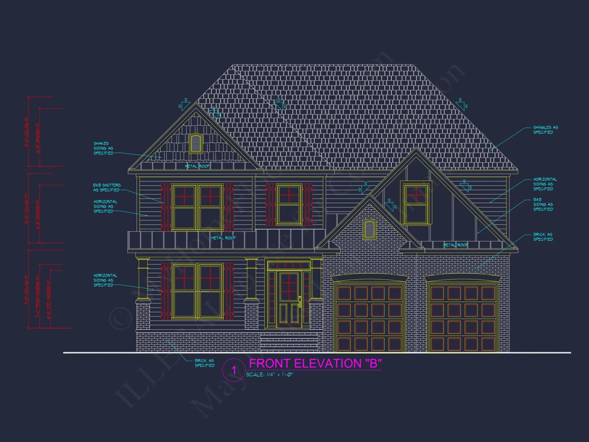 Modern house Plan with 4 Bedrooms, CAD Designs & Blueprint