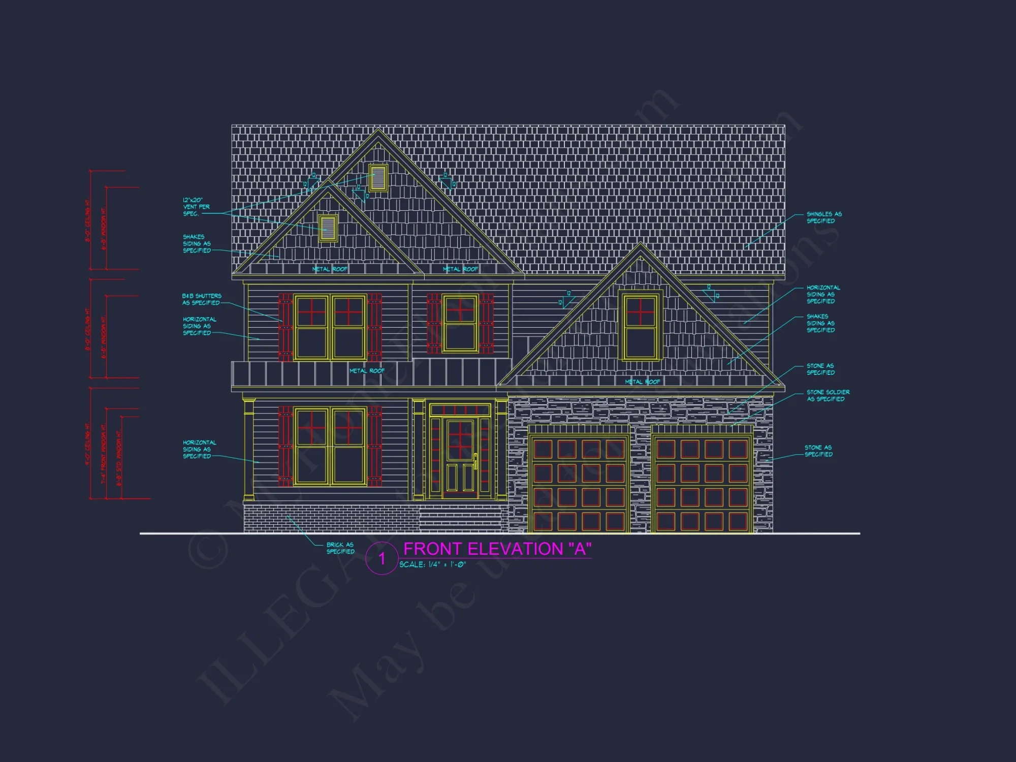 Modern house Plan with 4 Bedrooms, CAD Designs & Blueprint